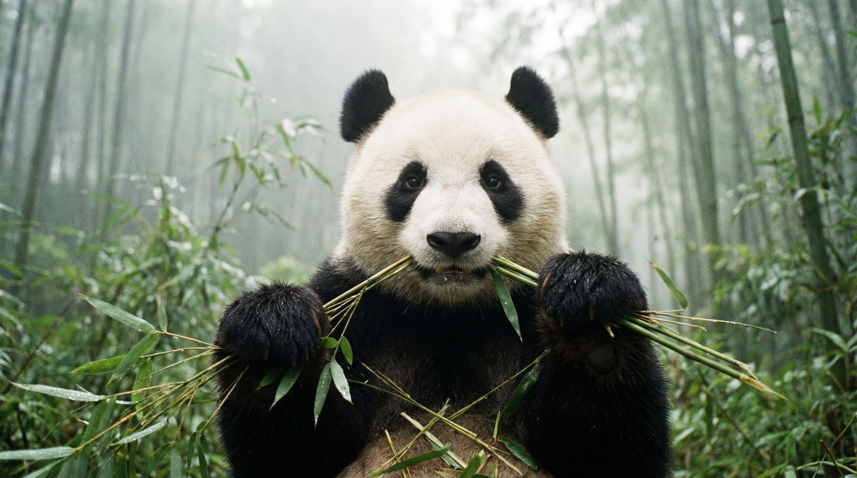 四虎熊猫吃竹视频